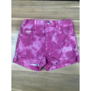Guess Jeans Girls Tie Dye Shorts Pink‎ Denim Casual Summer Size 6X